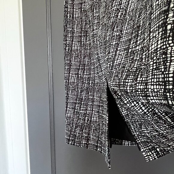 Halogen Nordstrom Straight Midi Pencil Skirt Black and White Cotton Lined Size 2 - Picture 5 of 13